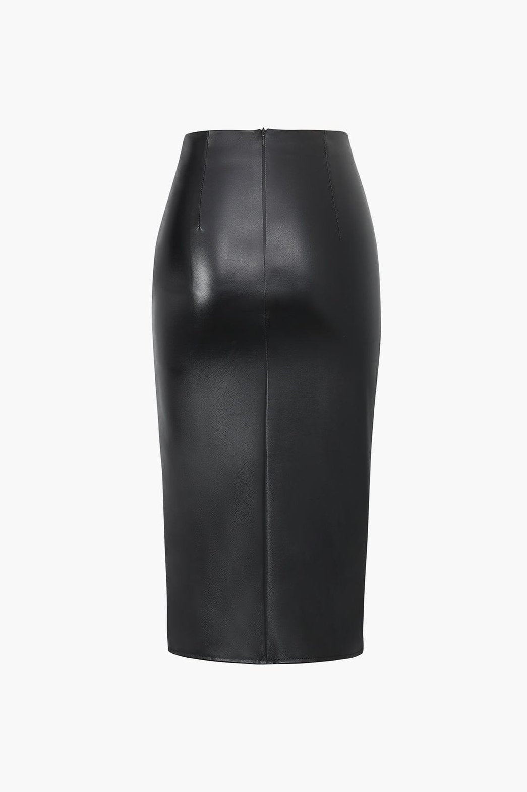 Jupe midi en simili cuir vue arrière lune