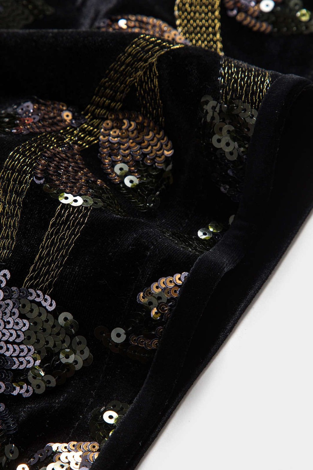 Vue arrière skort velours pailleté sublime