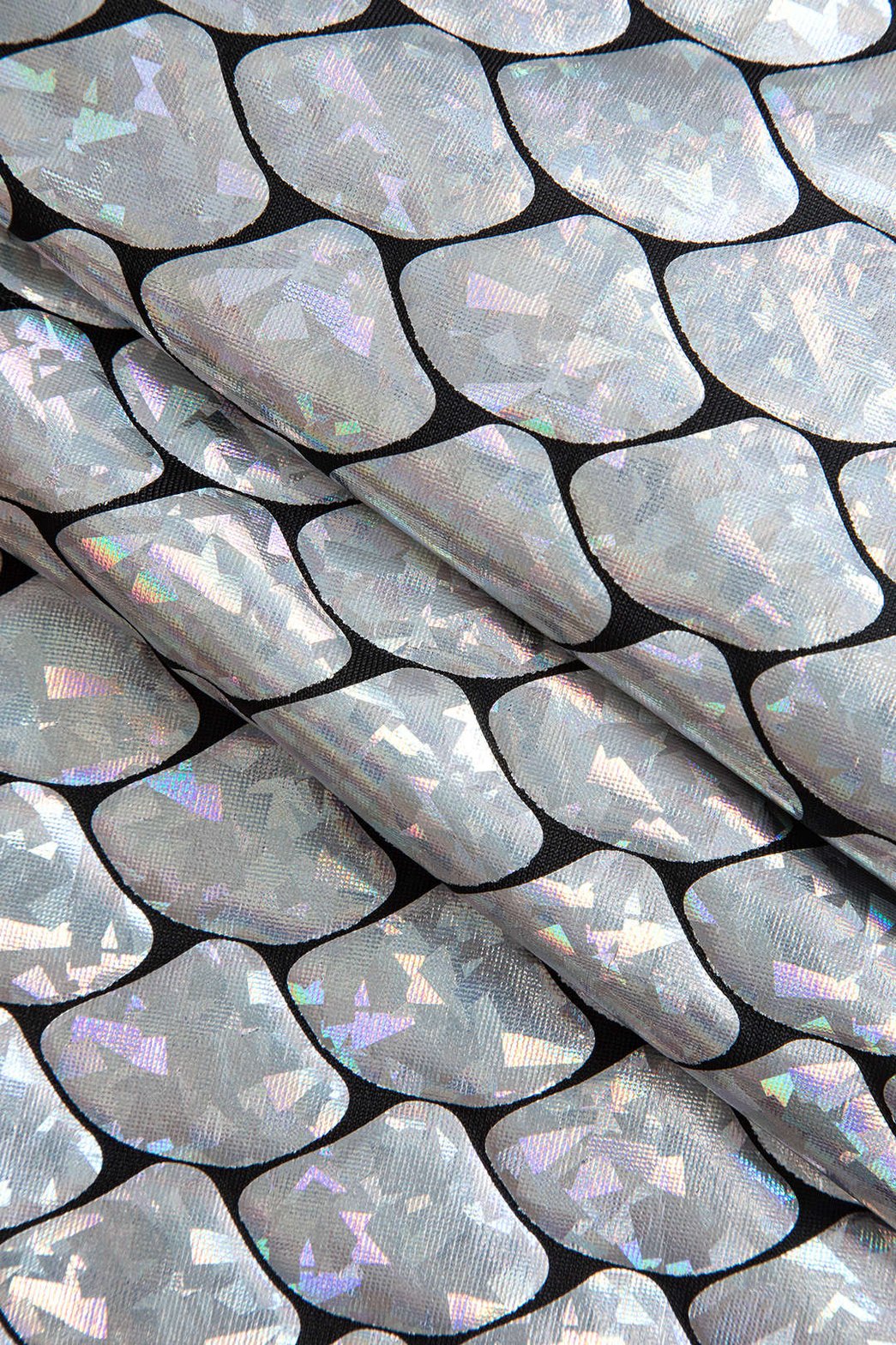 Jupe longue effet sirène argentée cristal