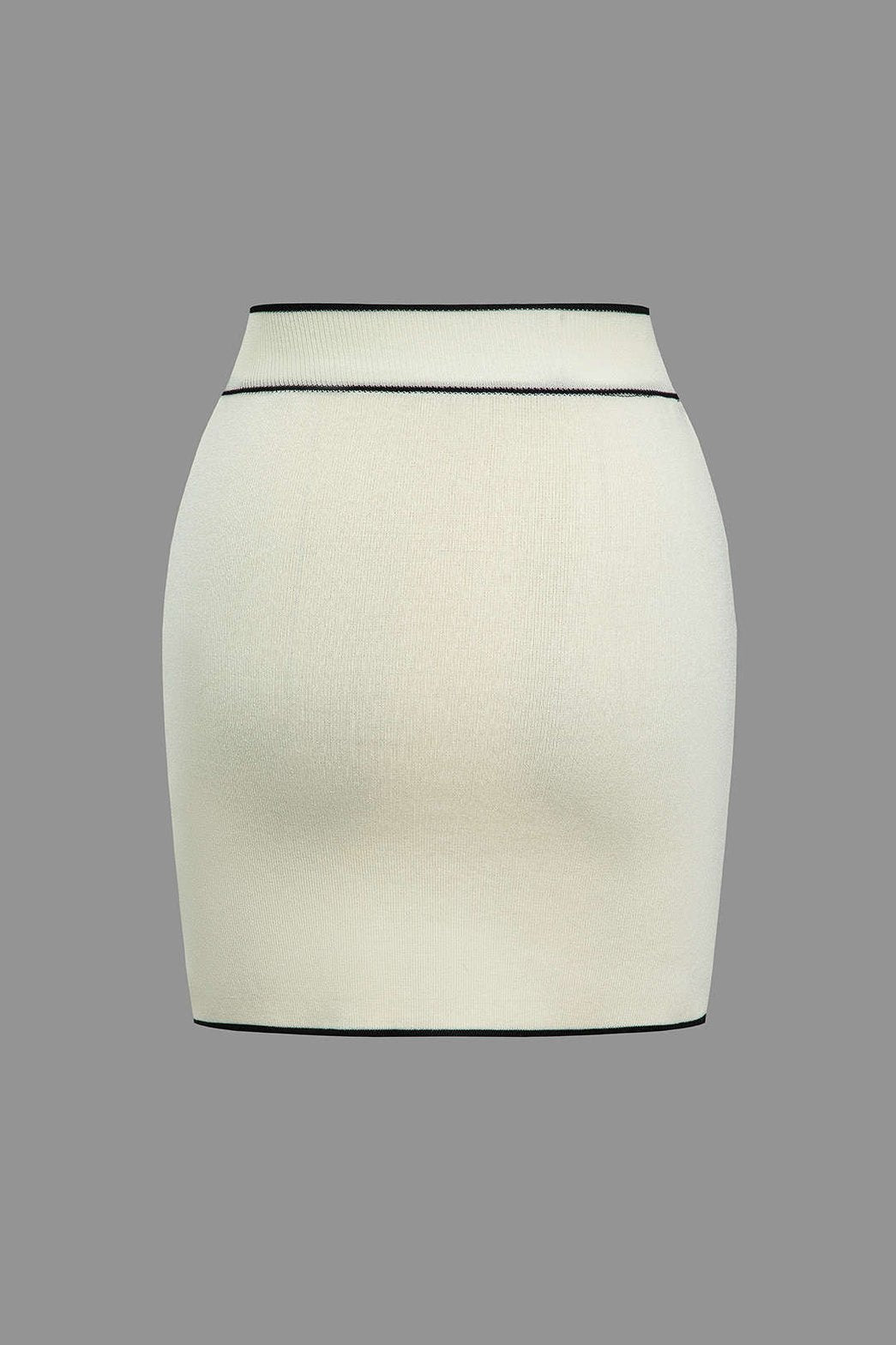 Jupe tricotée bicolore vue de dos lune