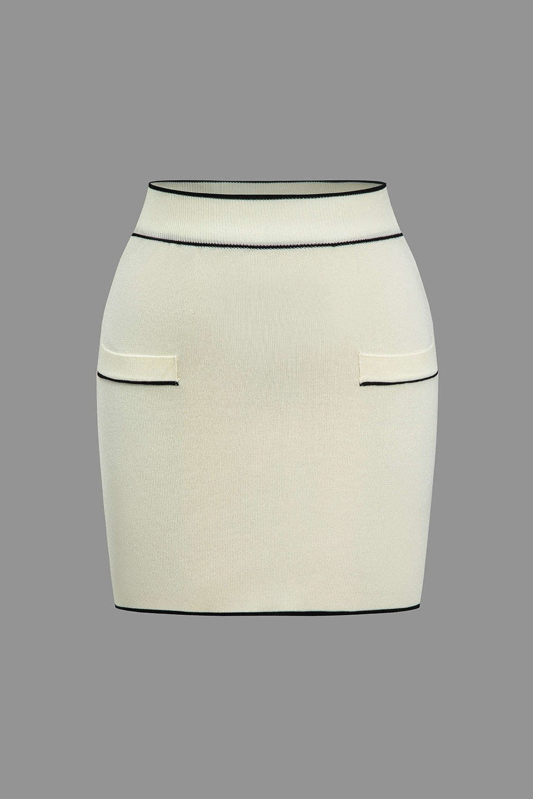 Jupe tricotée bicolore vue de côté étoile