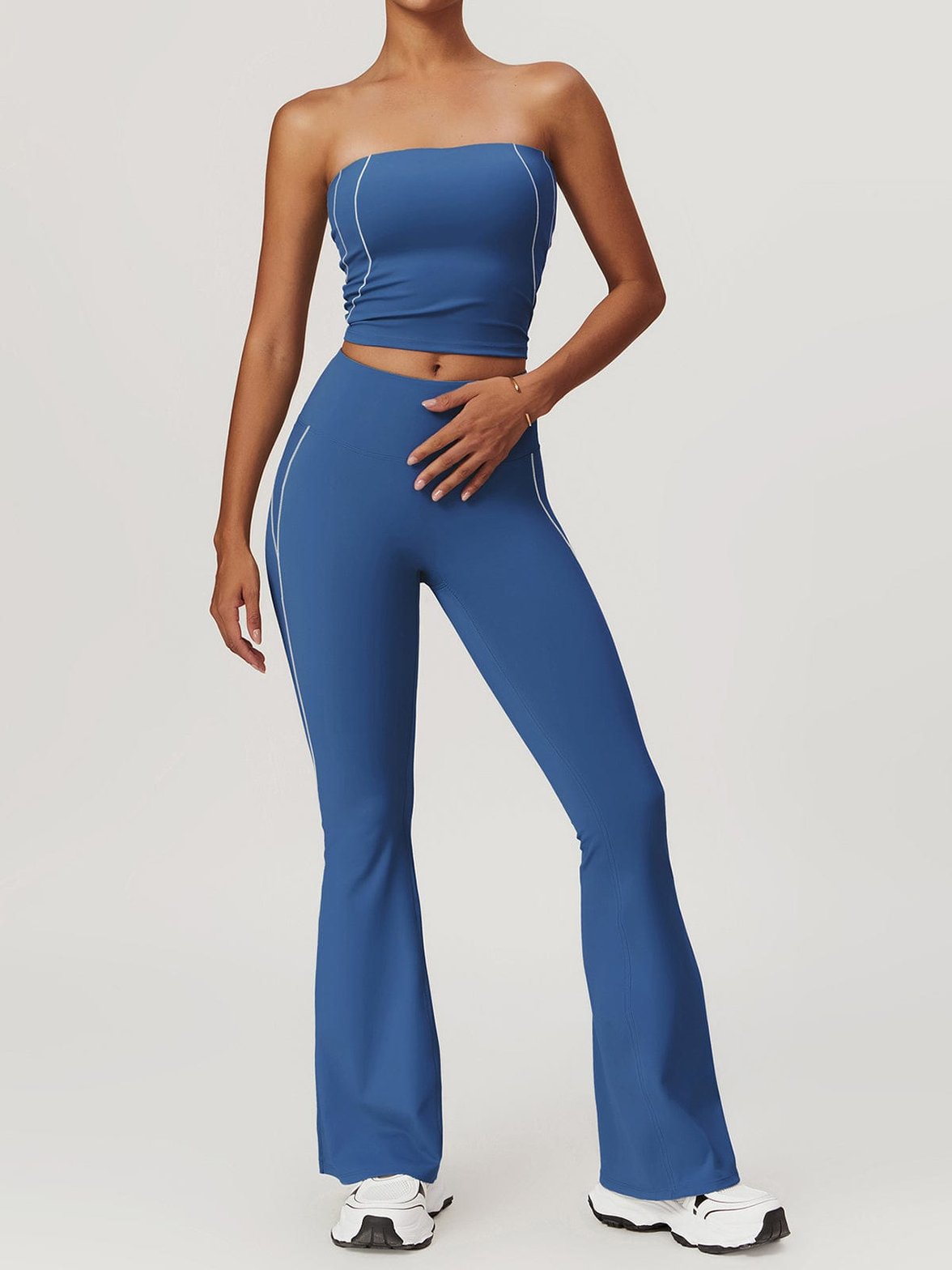 Legging stretch bleu zen