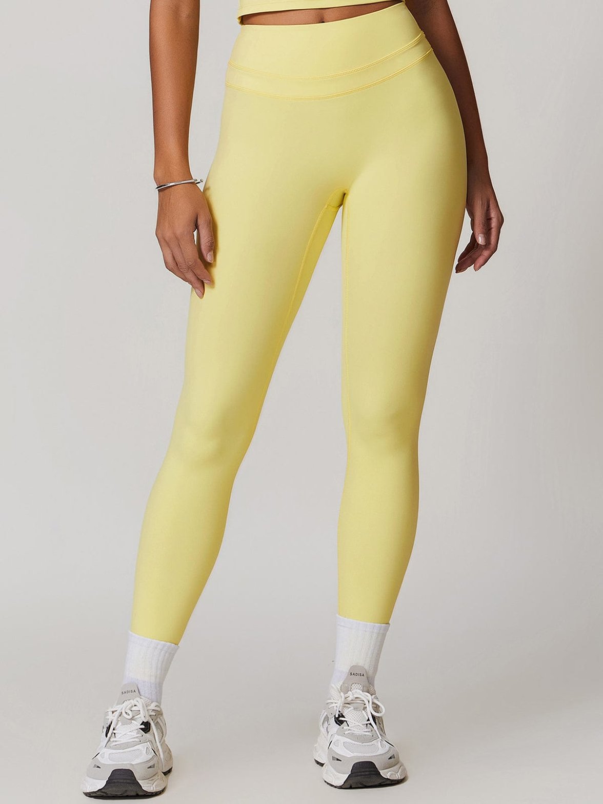 Legging sport beige fitness équilibre
