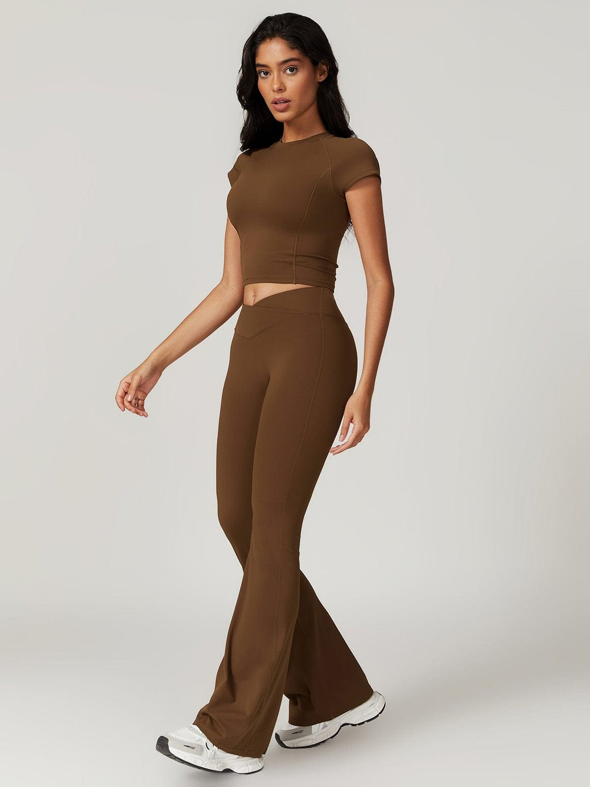 Legging évasé marron sport soleil