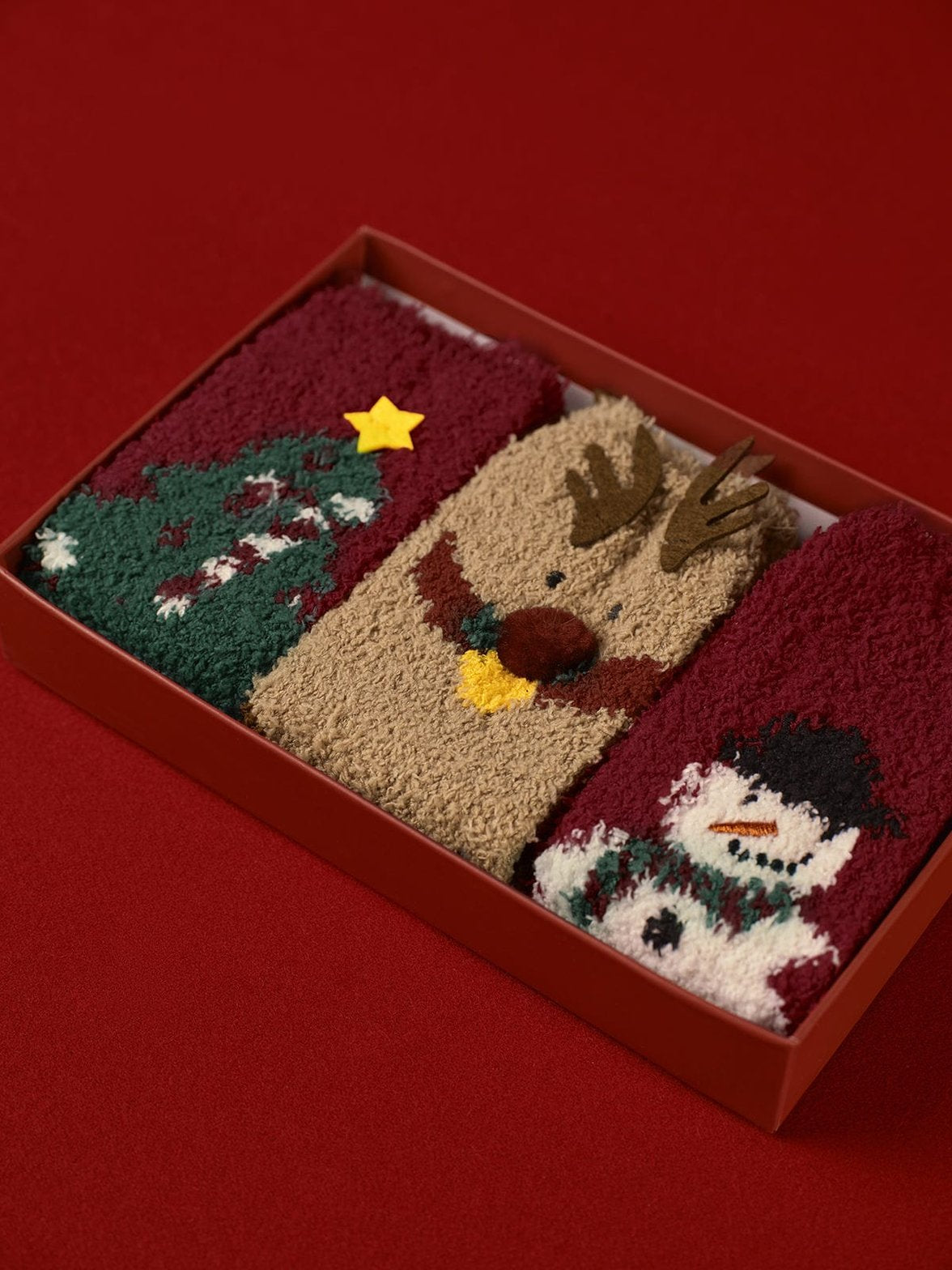 Chaussettes de Noël motif bonhomme neige cristal