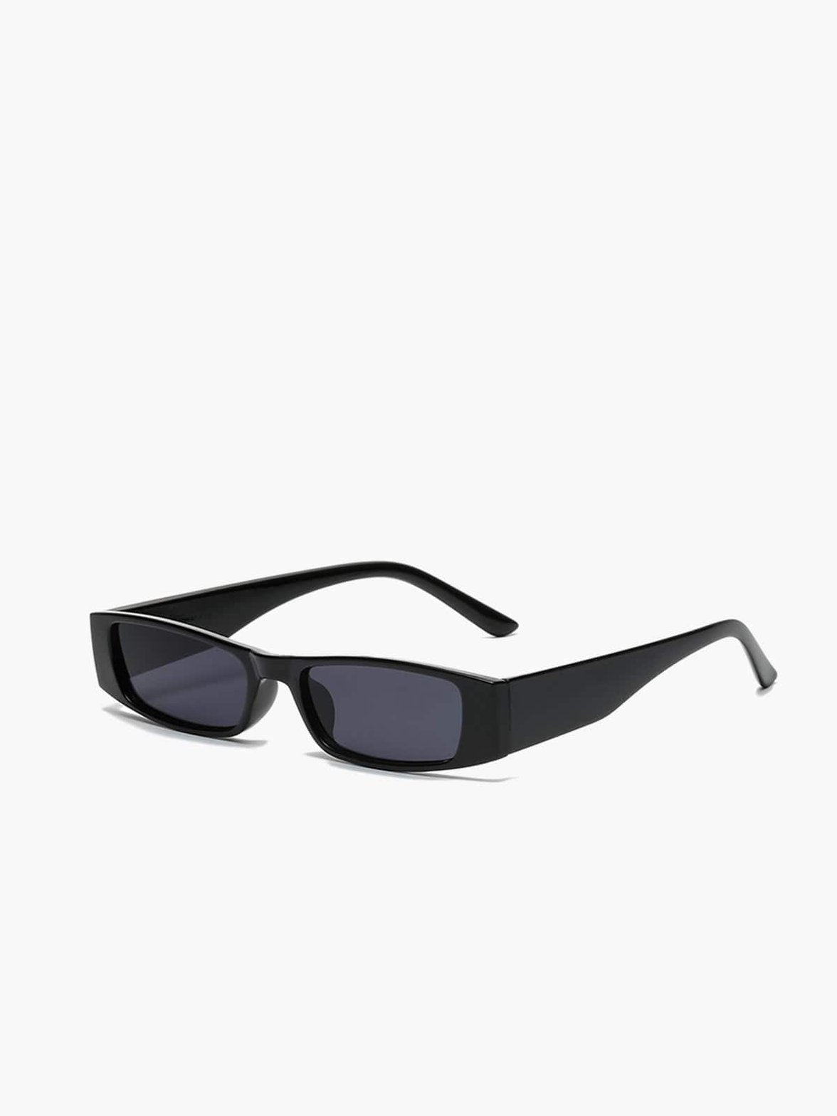 Lunettes de soleil carrées noires élégantes velours