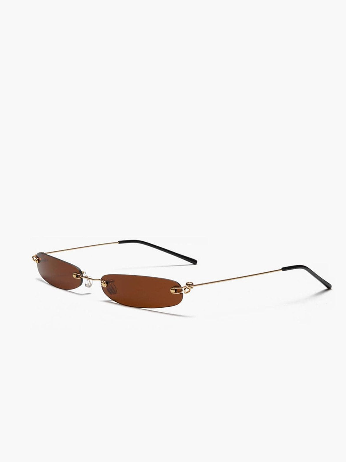 Lunettes de soleil élégantes sans monture style rétro prisme