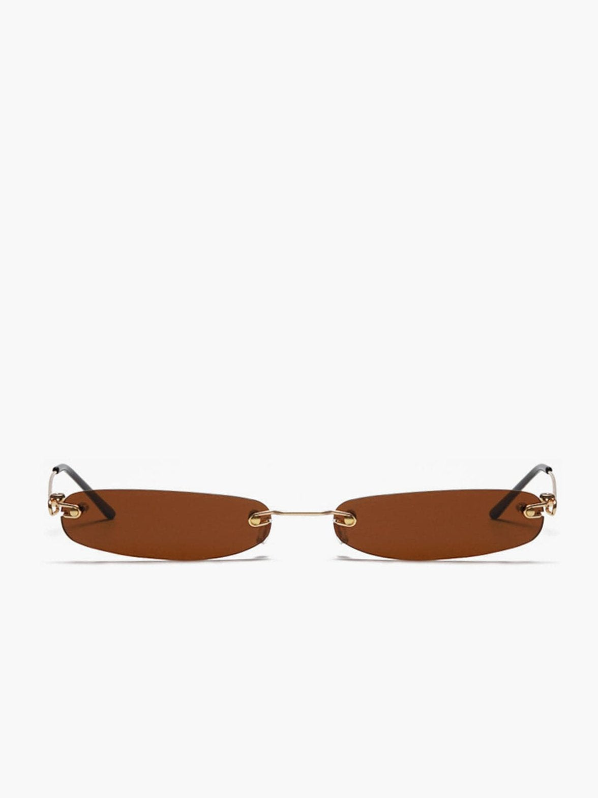 Lunettes de soleil minimalistes vue de face cristal
