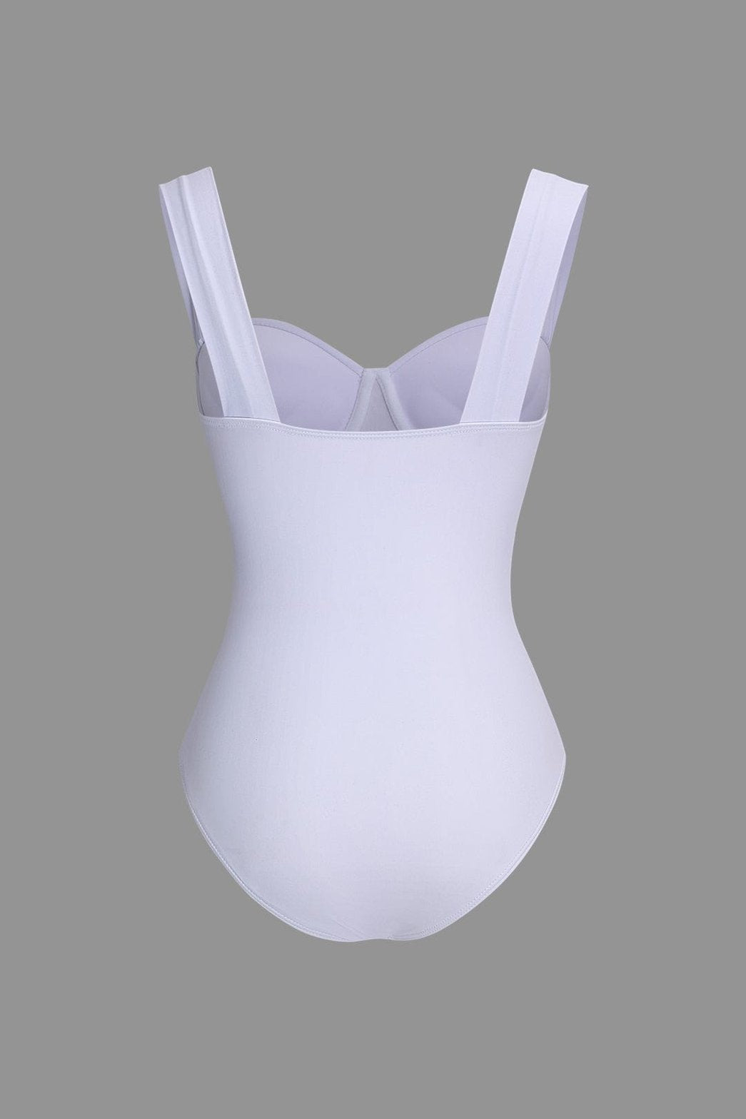 Maillot de bain blanc bustier métallisé vue de côté plage