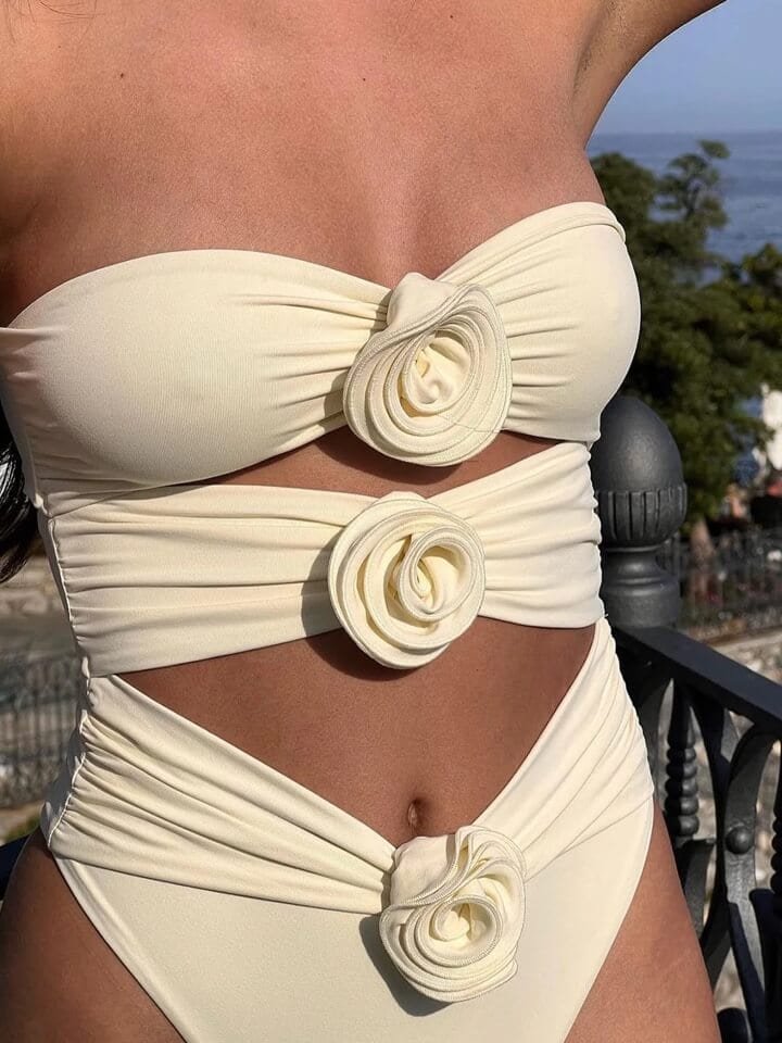 Maillot bain découpes latérales océan
