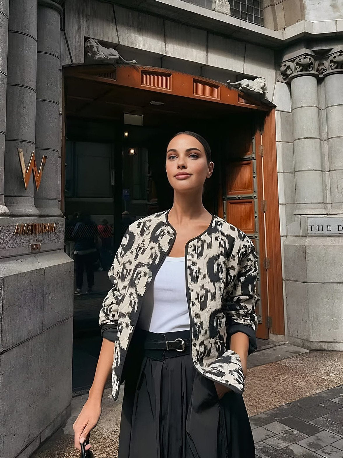 Manteau décontracté motif abstrait liberté