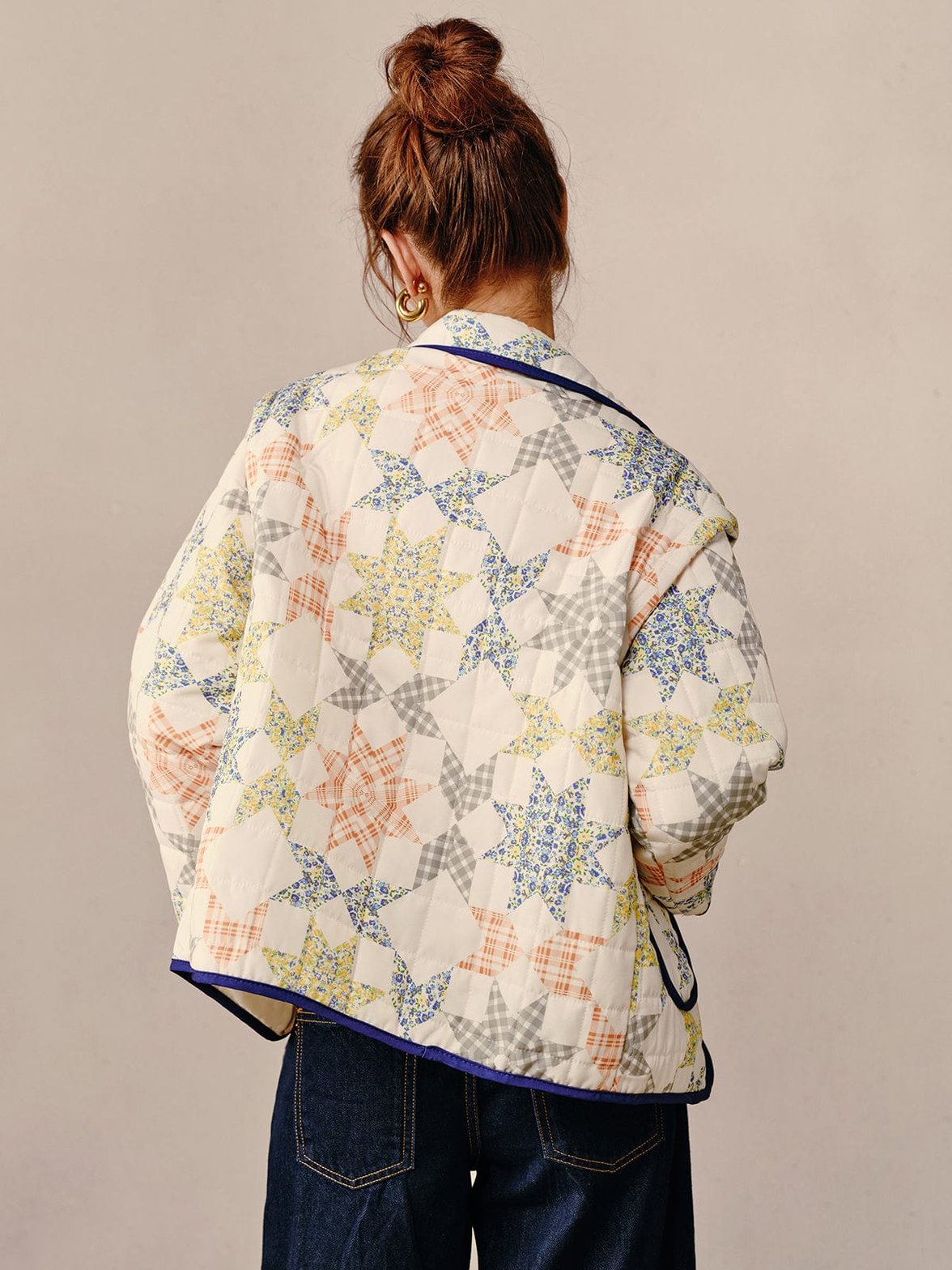 Manteau bohème patchwork vue ensemble pluie