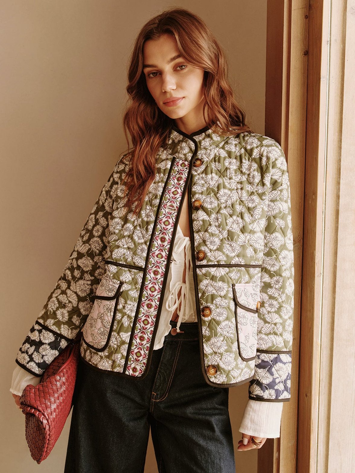 Manteau imprimé floral détail harmonie