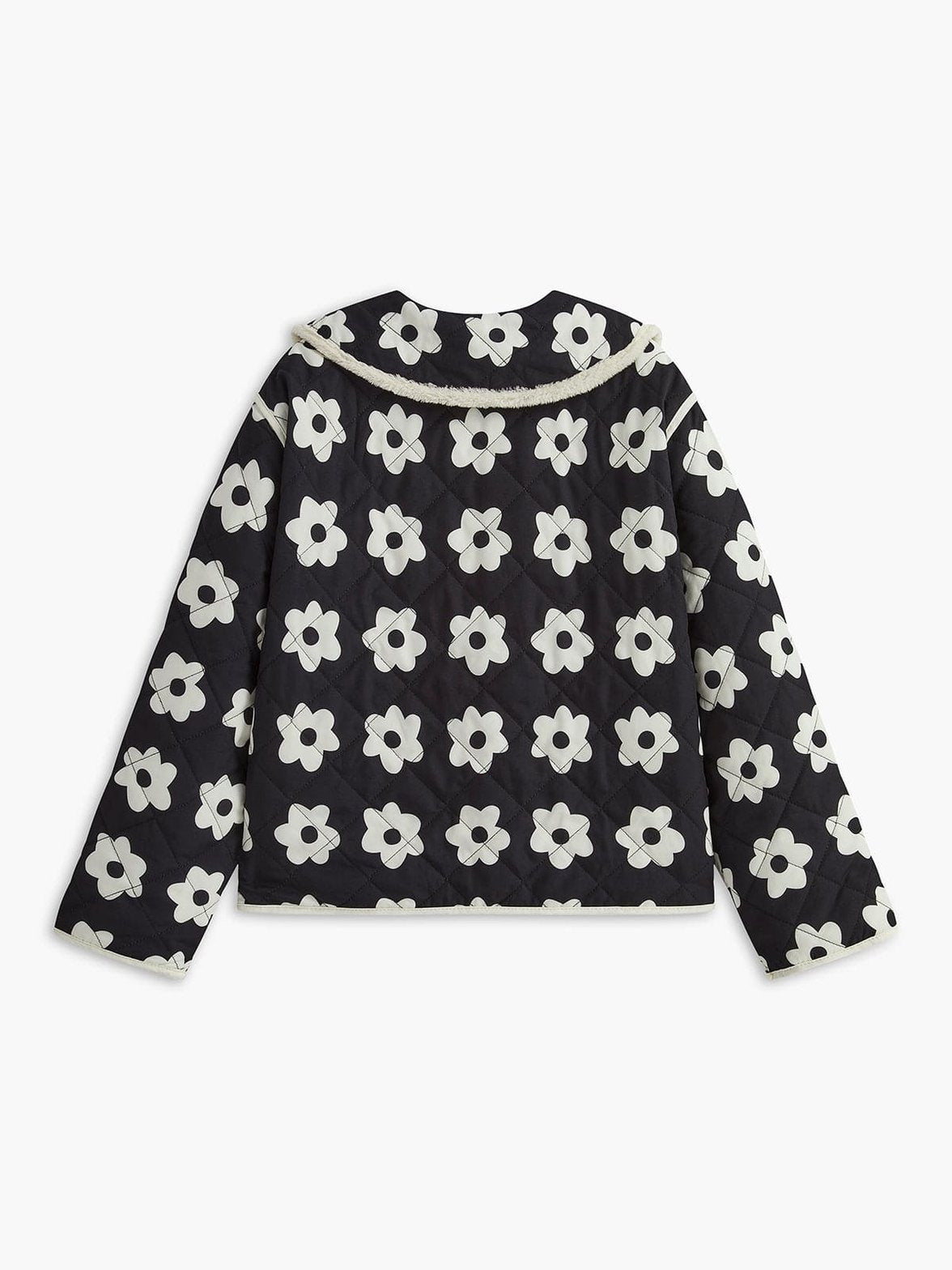 Manteau floral d'hiver détail tissu nuage