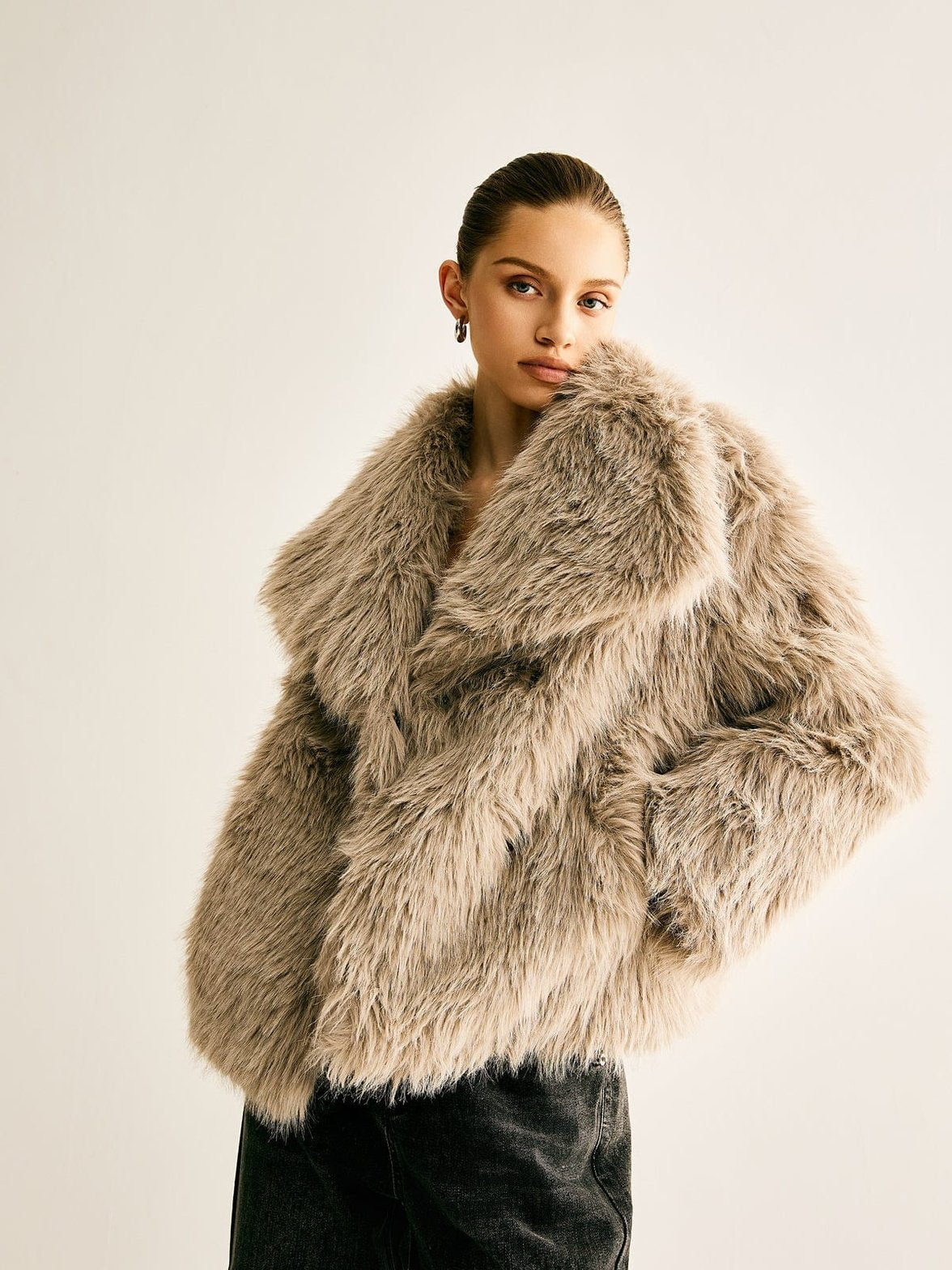 Manteau beige décontracté chaud