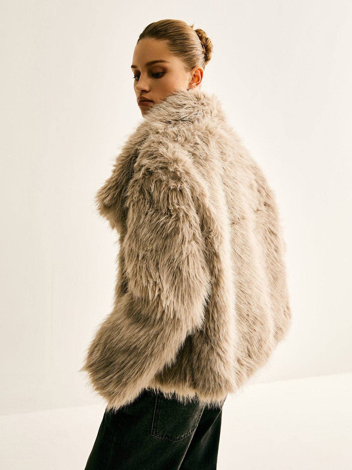 Manteau à revers tendance douillet