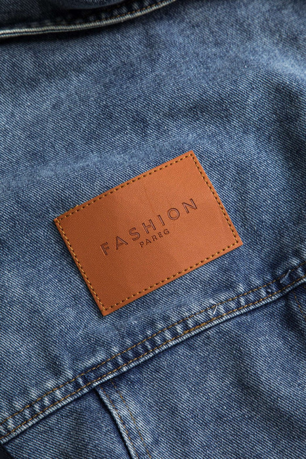 Manteau denim patchwork oversize vue portée pluie