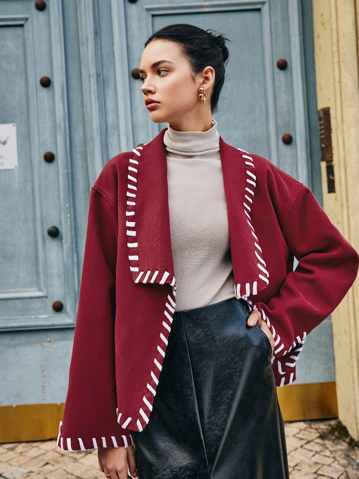 Manteau élégant vue de dos charme