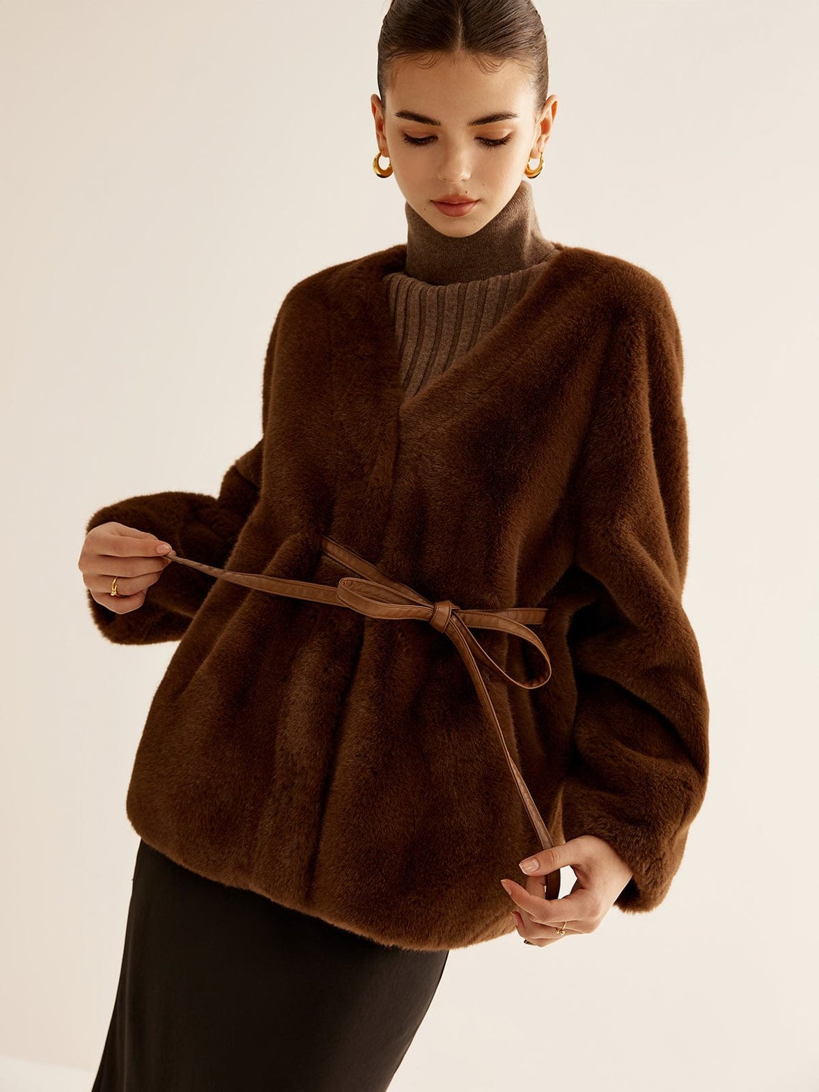 Manteau d'hiver fausse fourrure confort