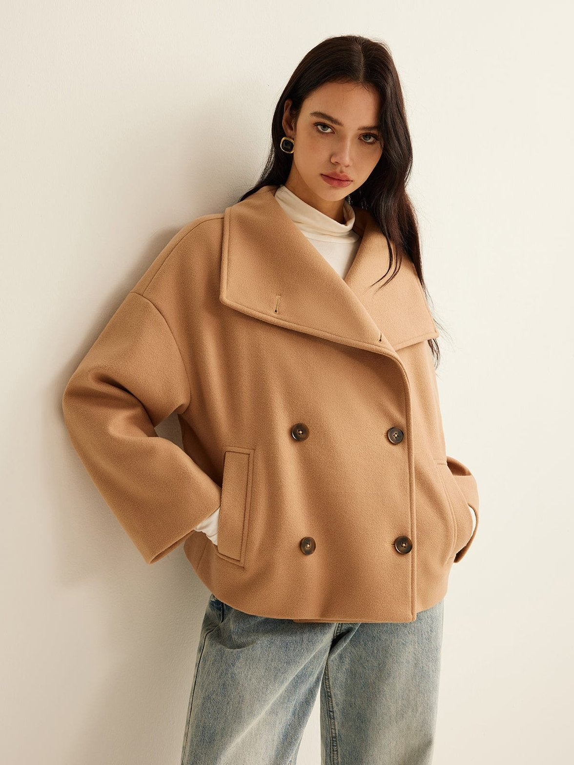 Manteau tweed détail boutons délice