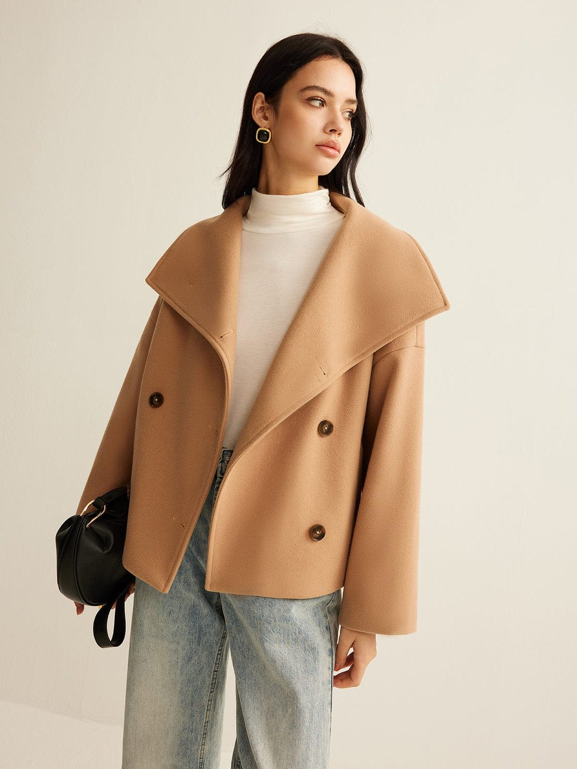 Manteau tweed coupe ample légèreté