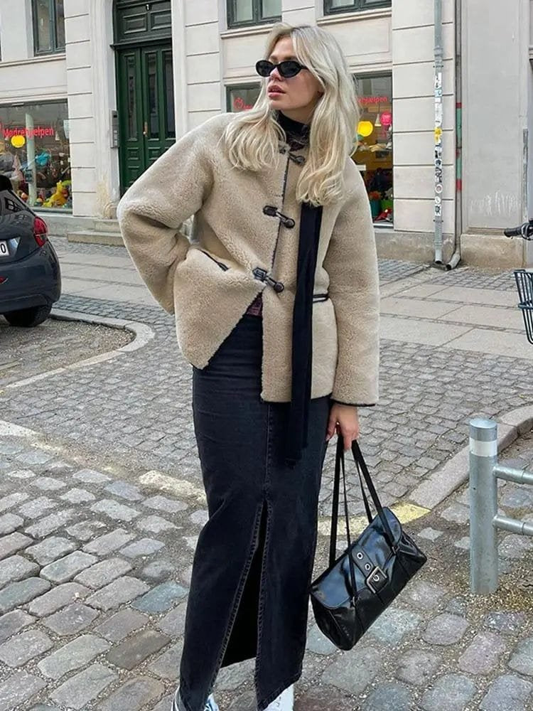 Manteau duveteux style sérénité