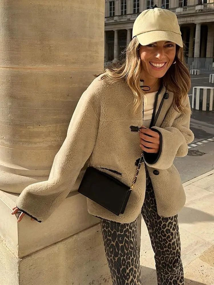 Manteau élégant poches harmonie