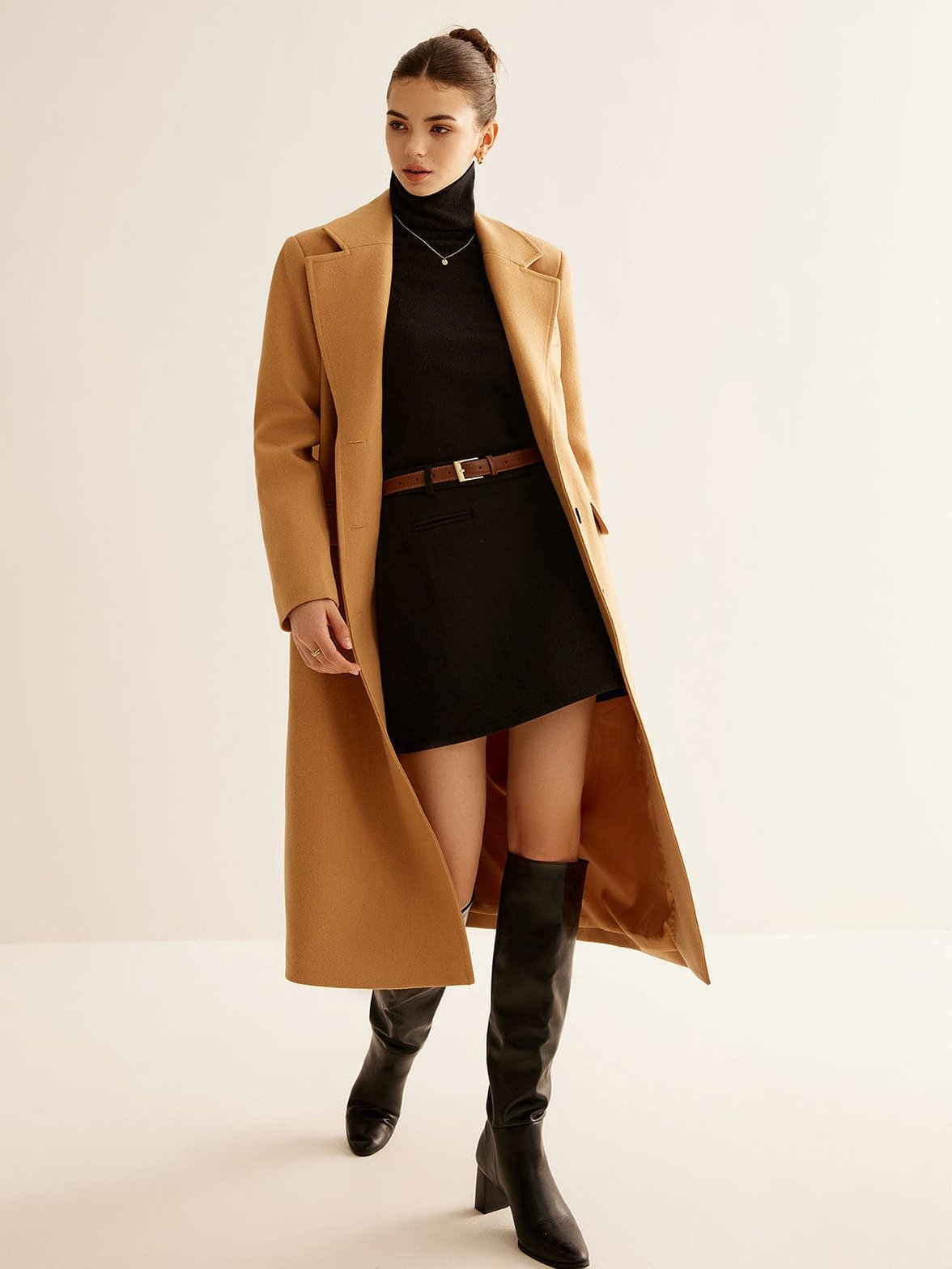 Manteau femme col revers nuage