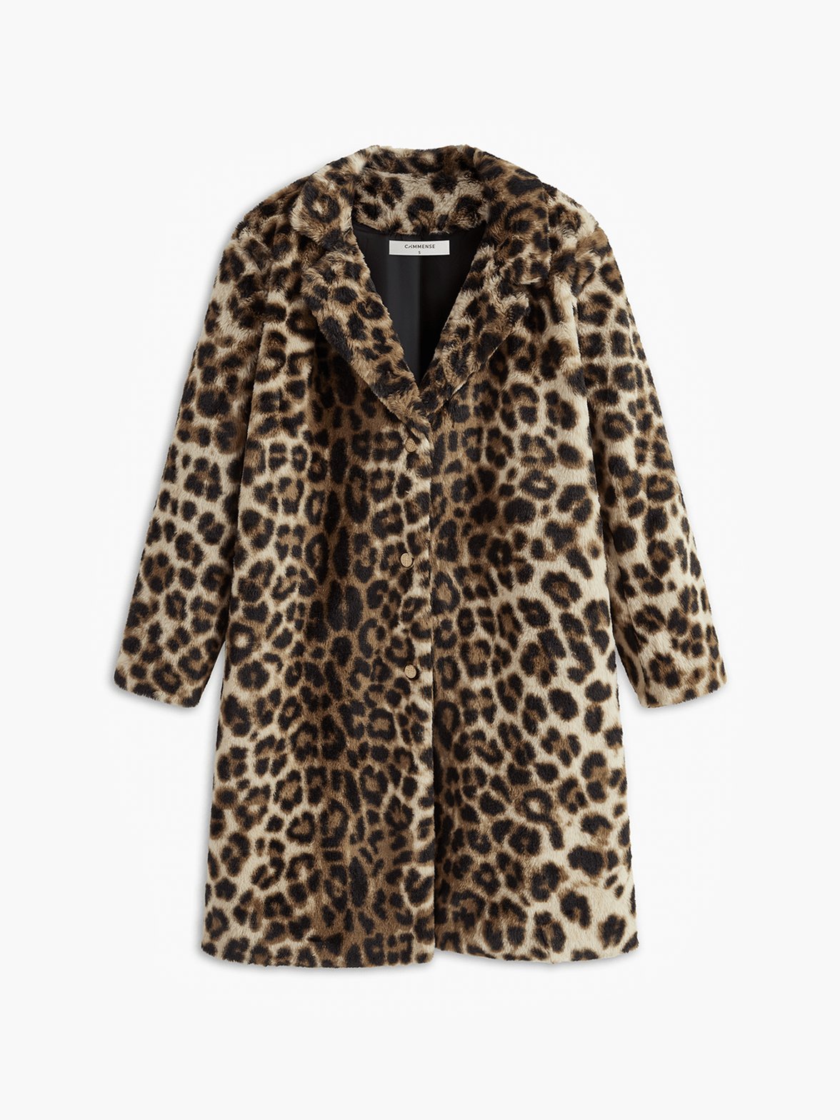 Manteau léopard oversize vue de face velours