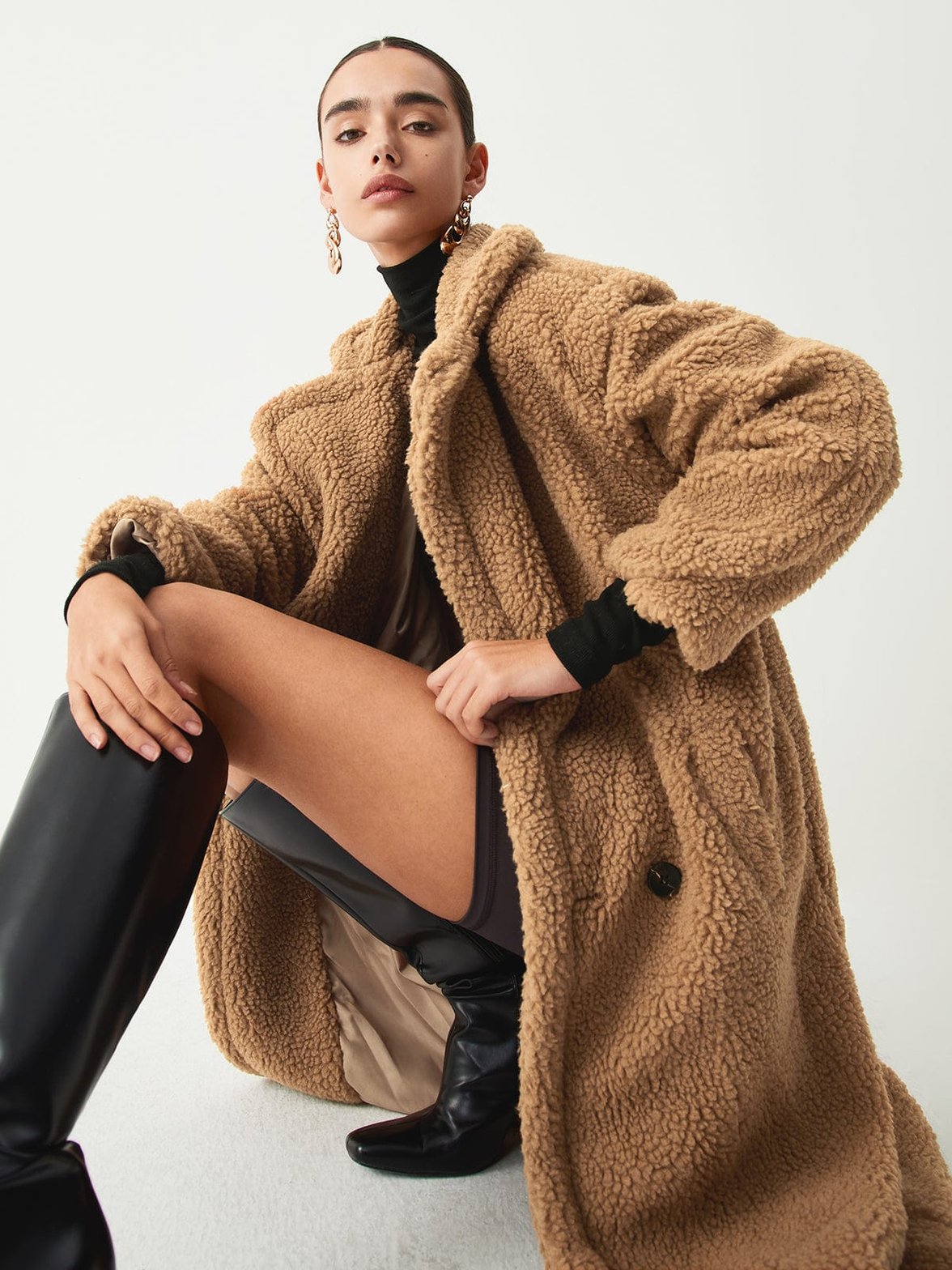 Manteau sherpa beige doux cosmos