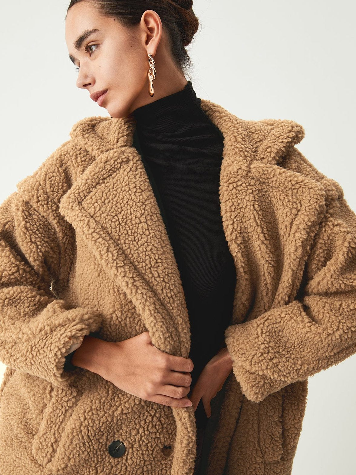 Manteau sherpa oversize tendance soleil