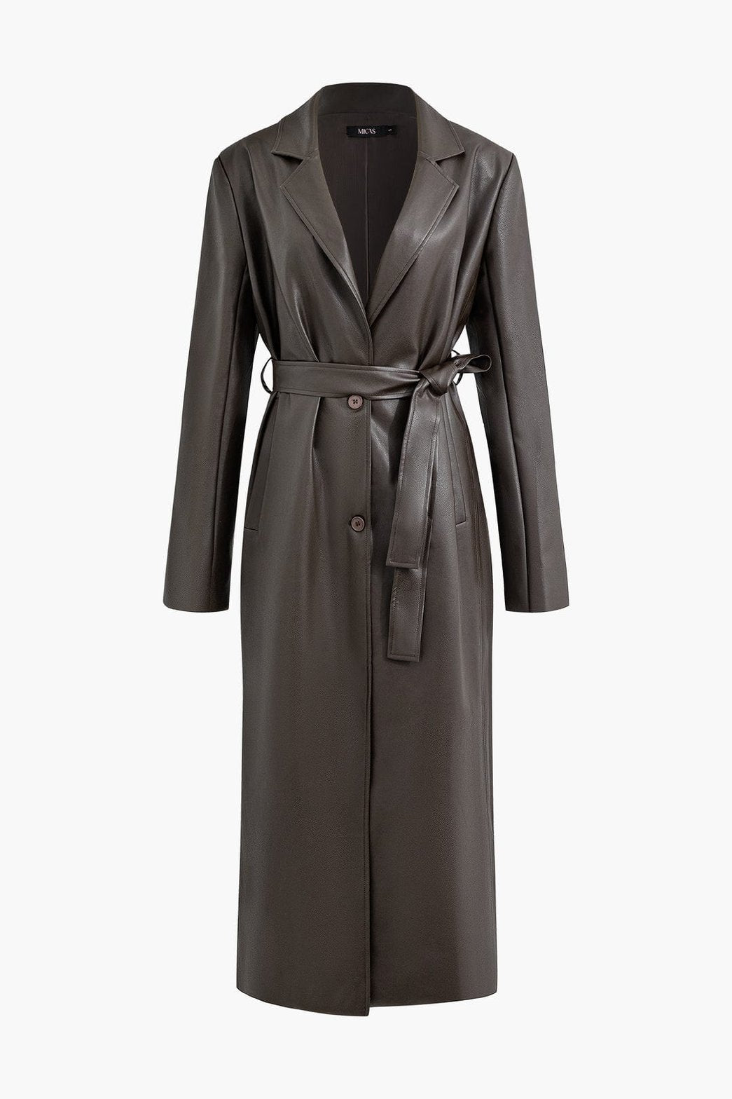 Manteau similicuir porté vue de profil allure