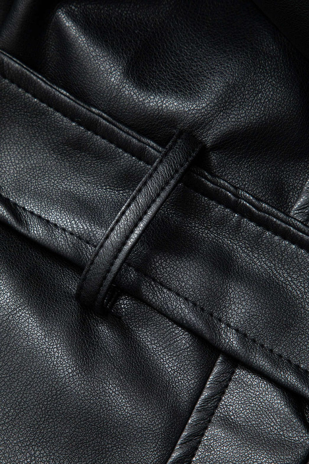 Vue de dos manteau similicuir ceinturé prestige
