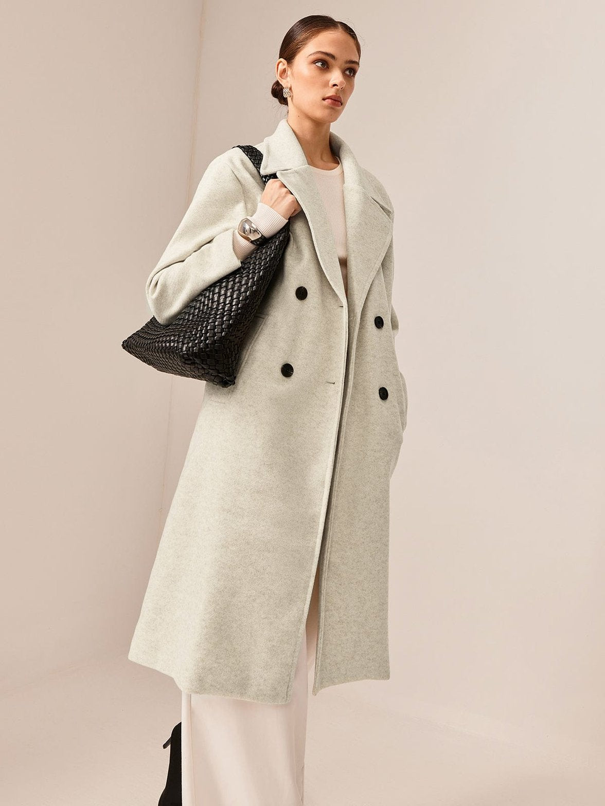 Détail texture tweed manteau douceur