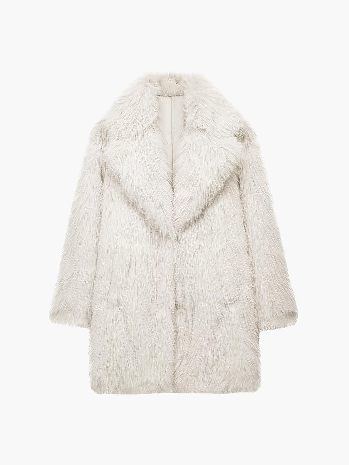 Manteau fausse fourrure blanc mode doux