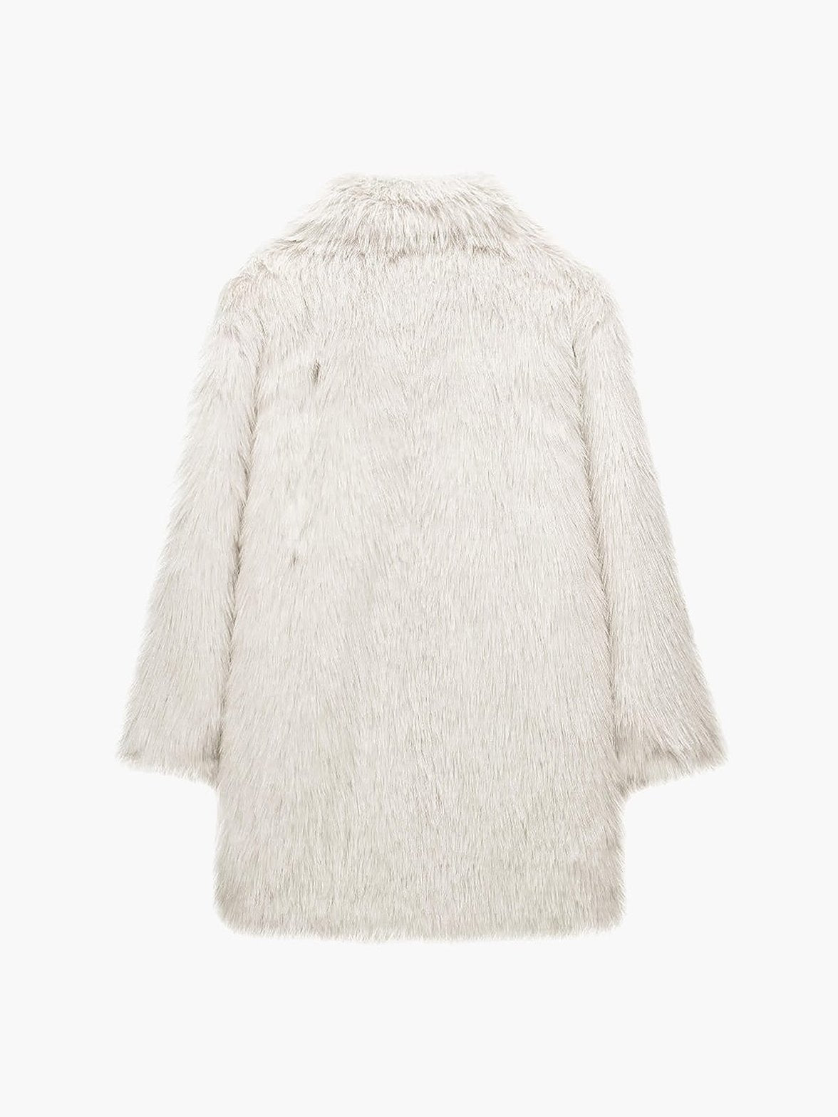 Manteau fausse fourrure blanc raffiné cosy