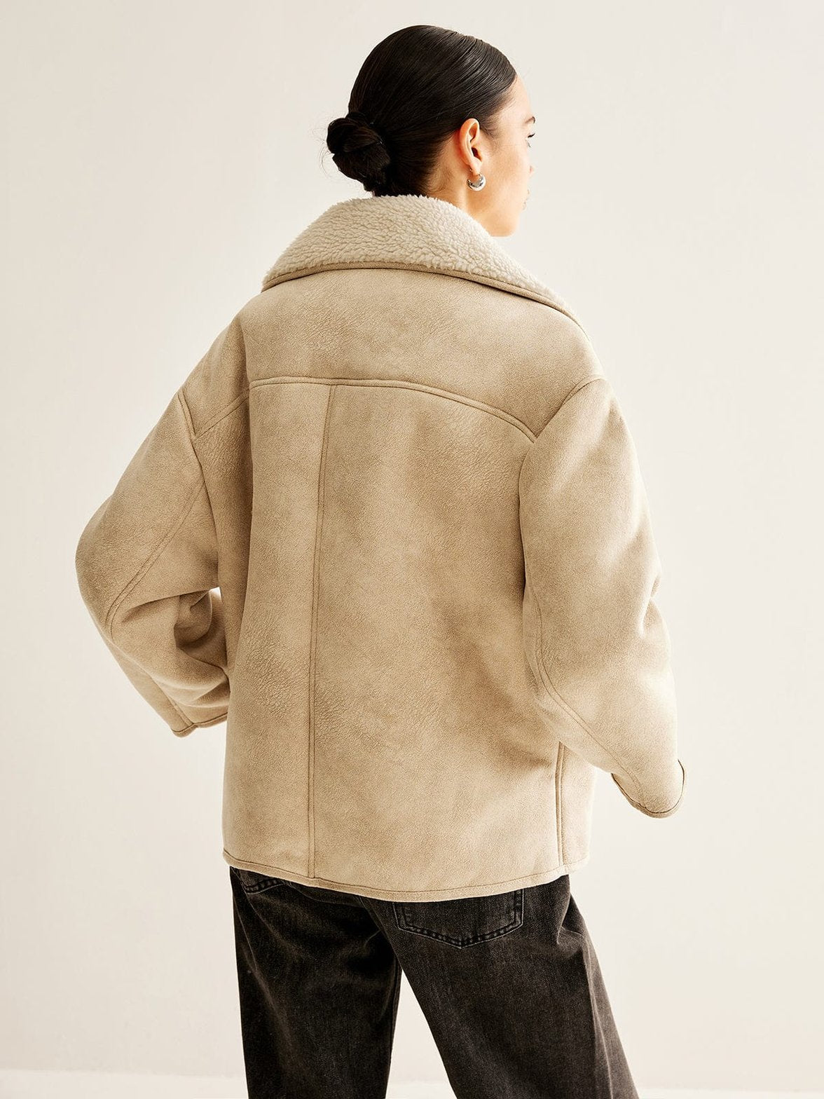 Manteau polaire beige vue d'ensemble harmonie