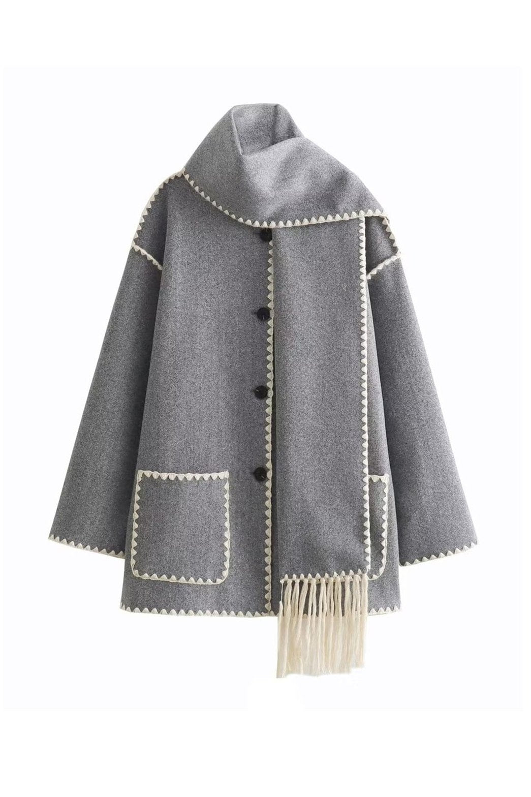 Manteau porté avec écharpe assortie chaleur