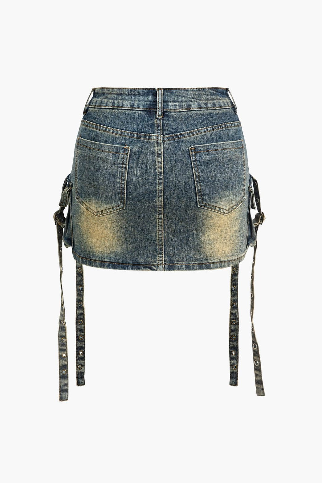 Jupe denim cargo vue côté cristal