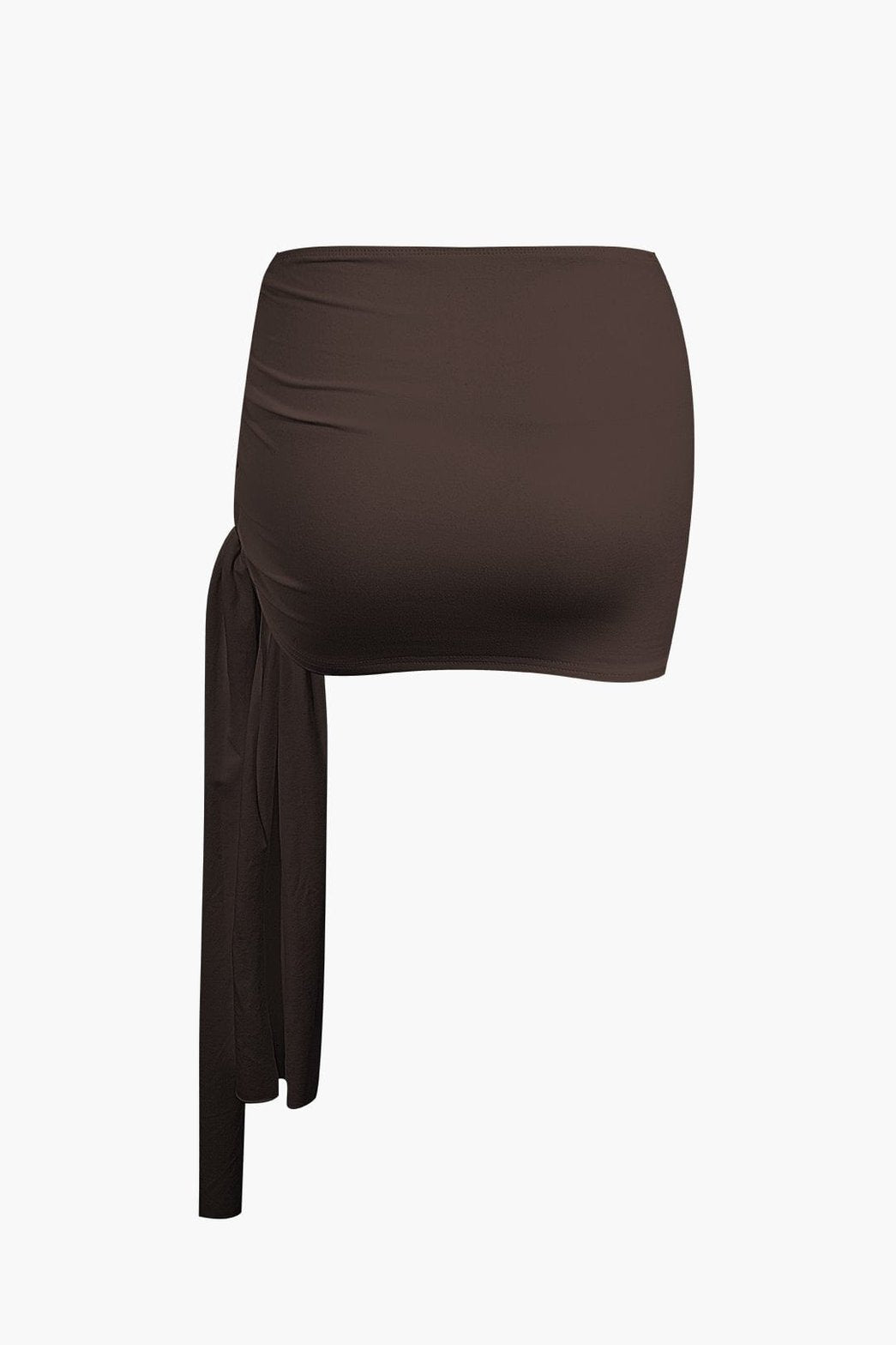 Mini-jupe Drapée Asymétrique à Nœud