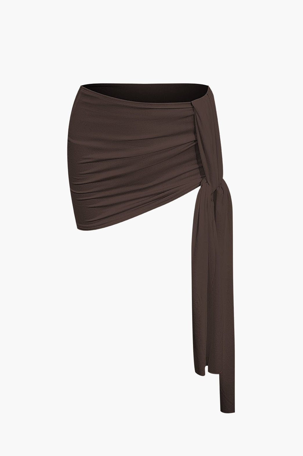 Mini-jupe Drapée Asymétrique à Nœud