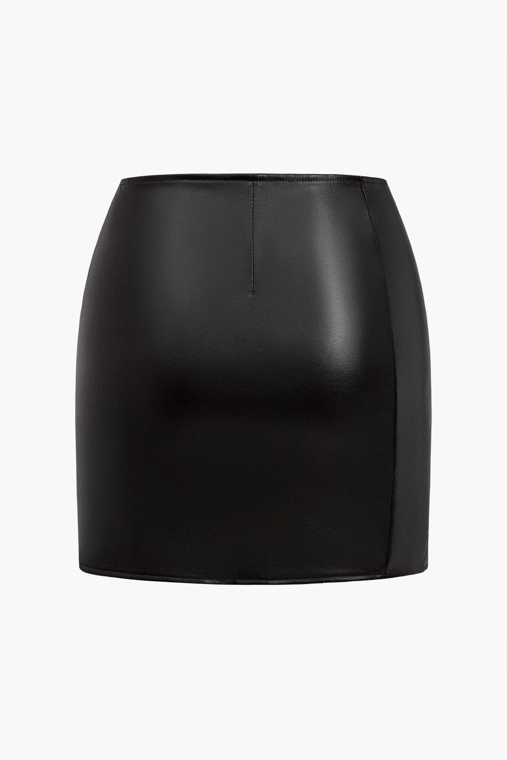 Mini jupe effet cuir avec détails métalliques unique