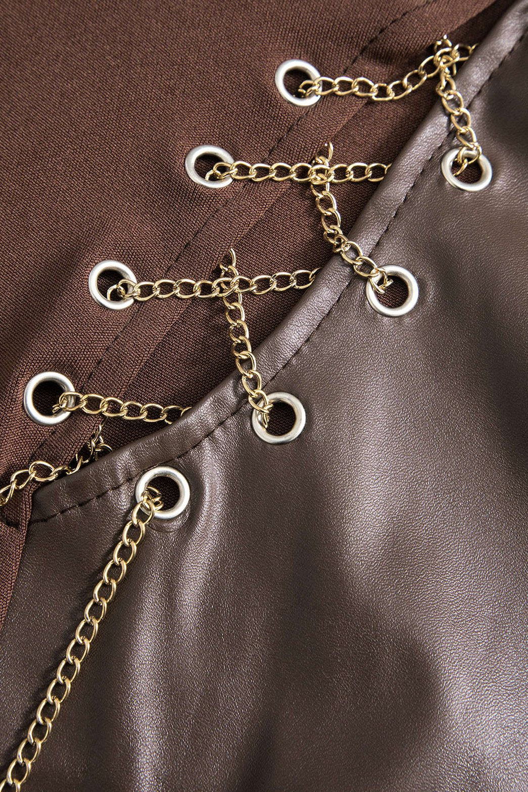 Robe courte effet cuir et jersey stylé