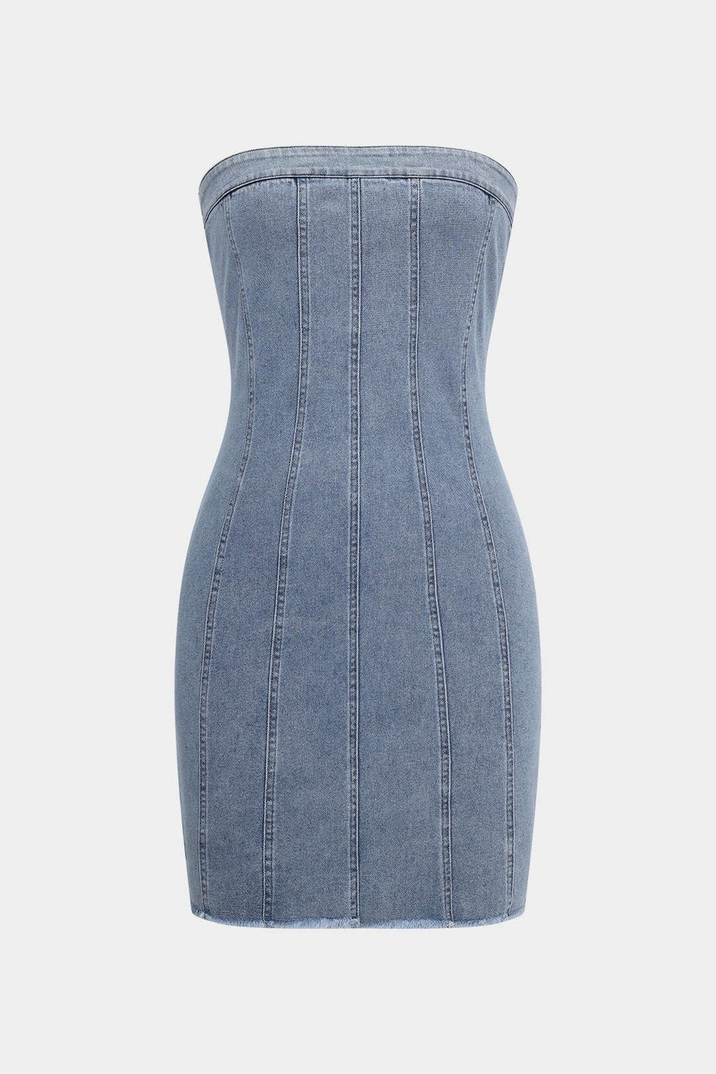 Robe bustier denim vue de face soleil