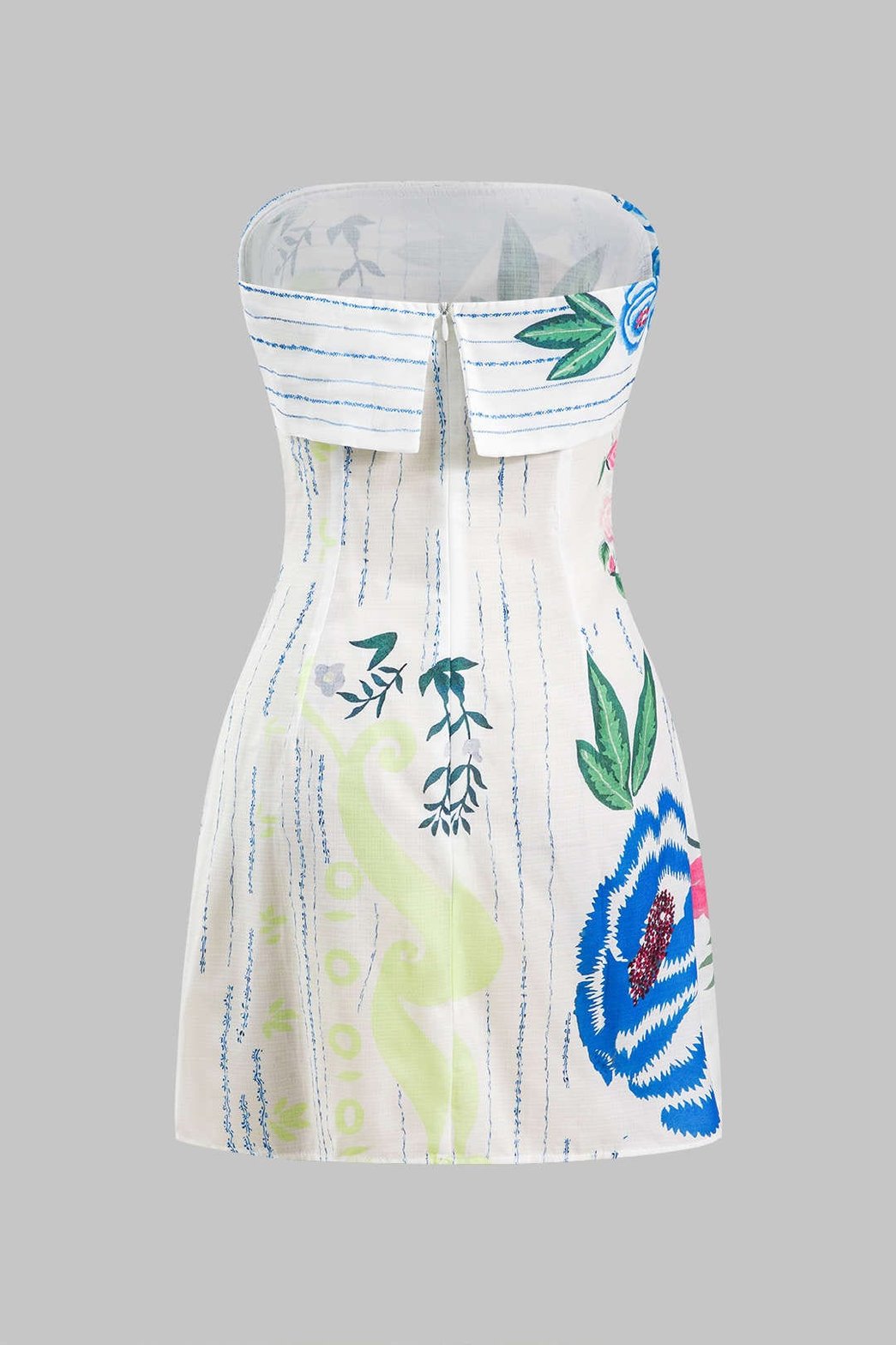 Robe bustier motif floral détail étoile