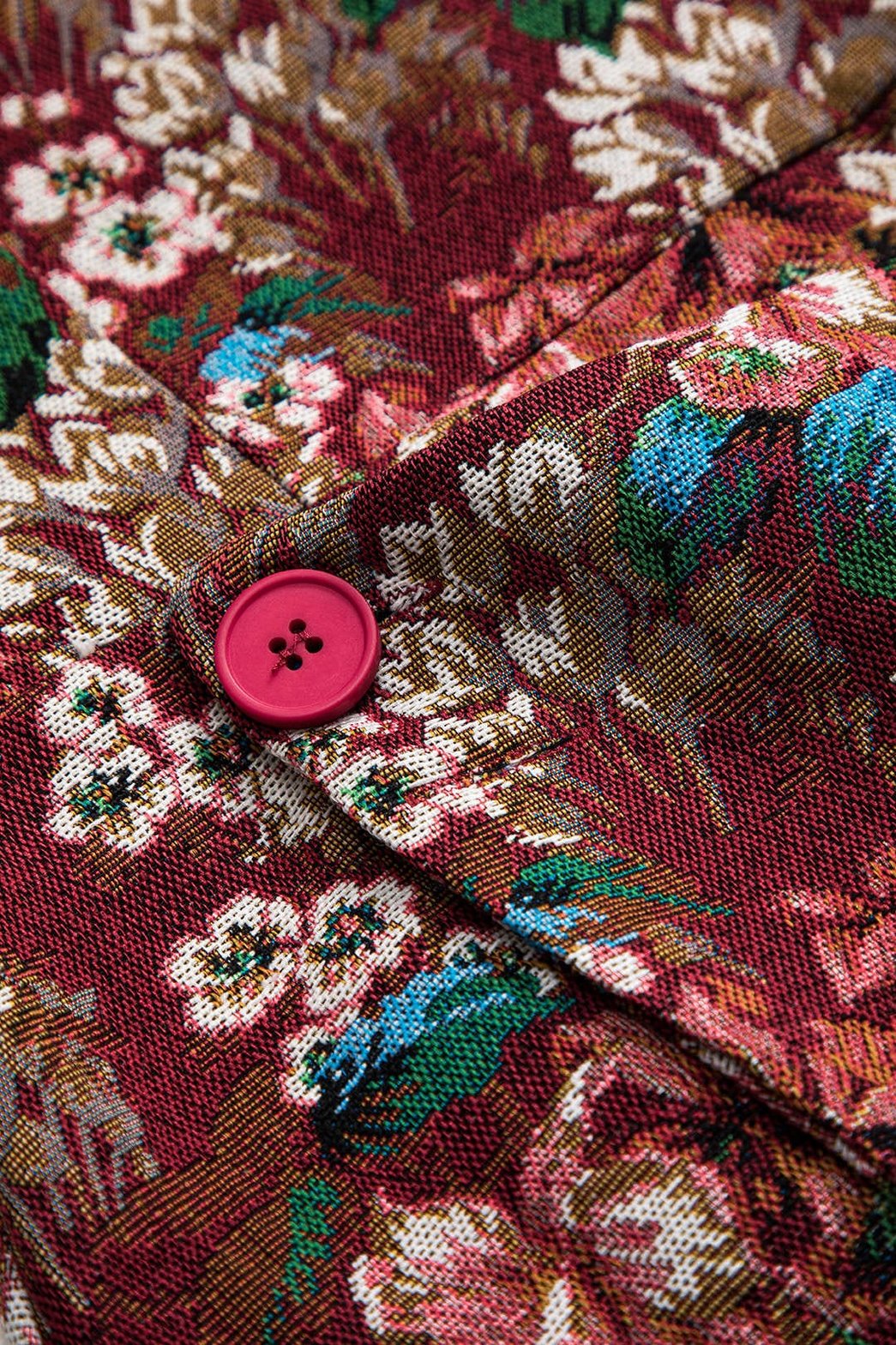 Détail tissu jacquard robe bustier lune