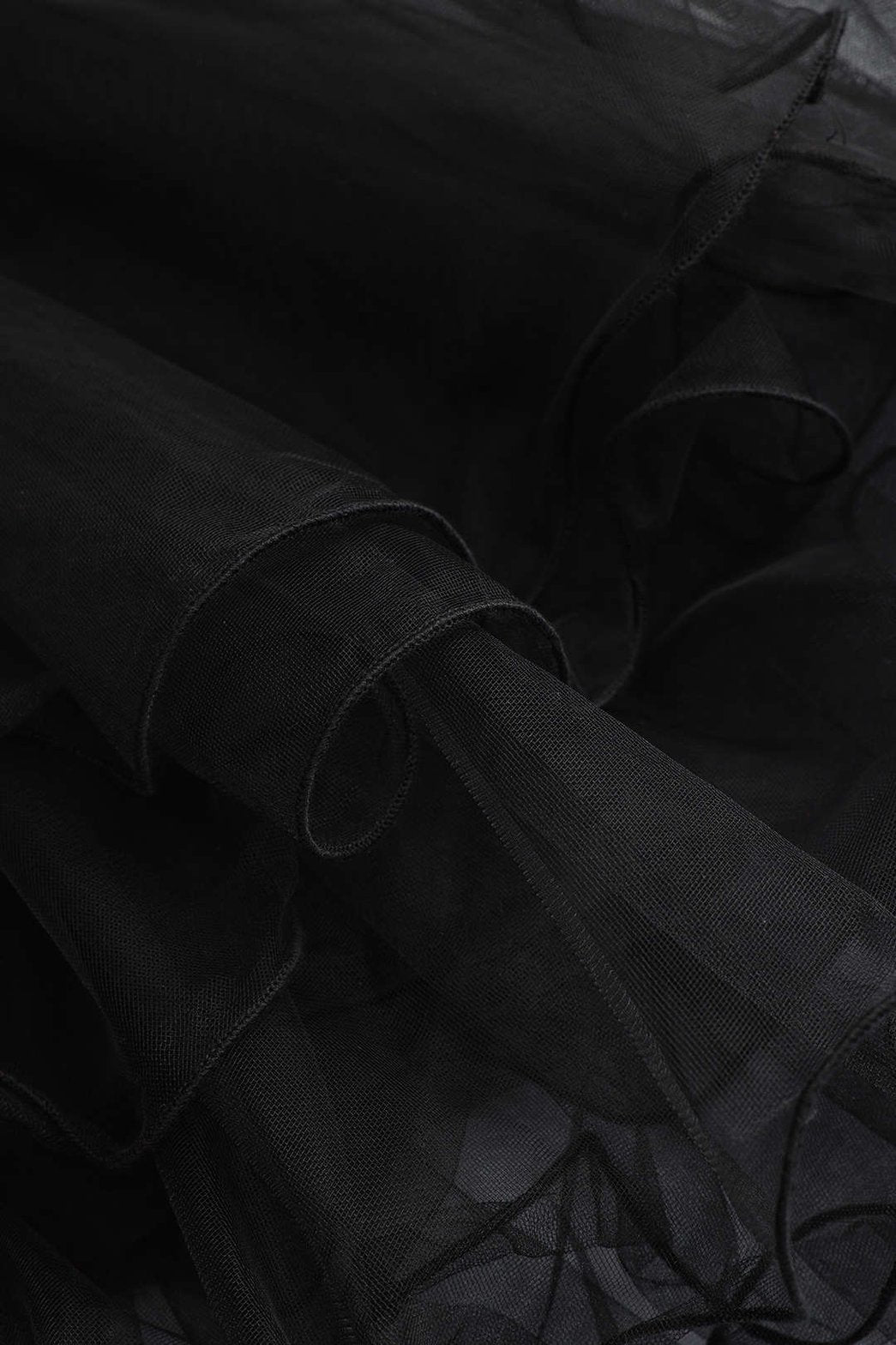 Robe bustier noire en velours et tulle vue de côté sublime