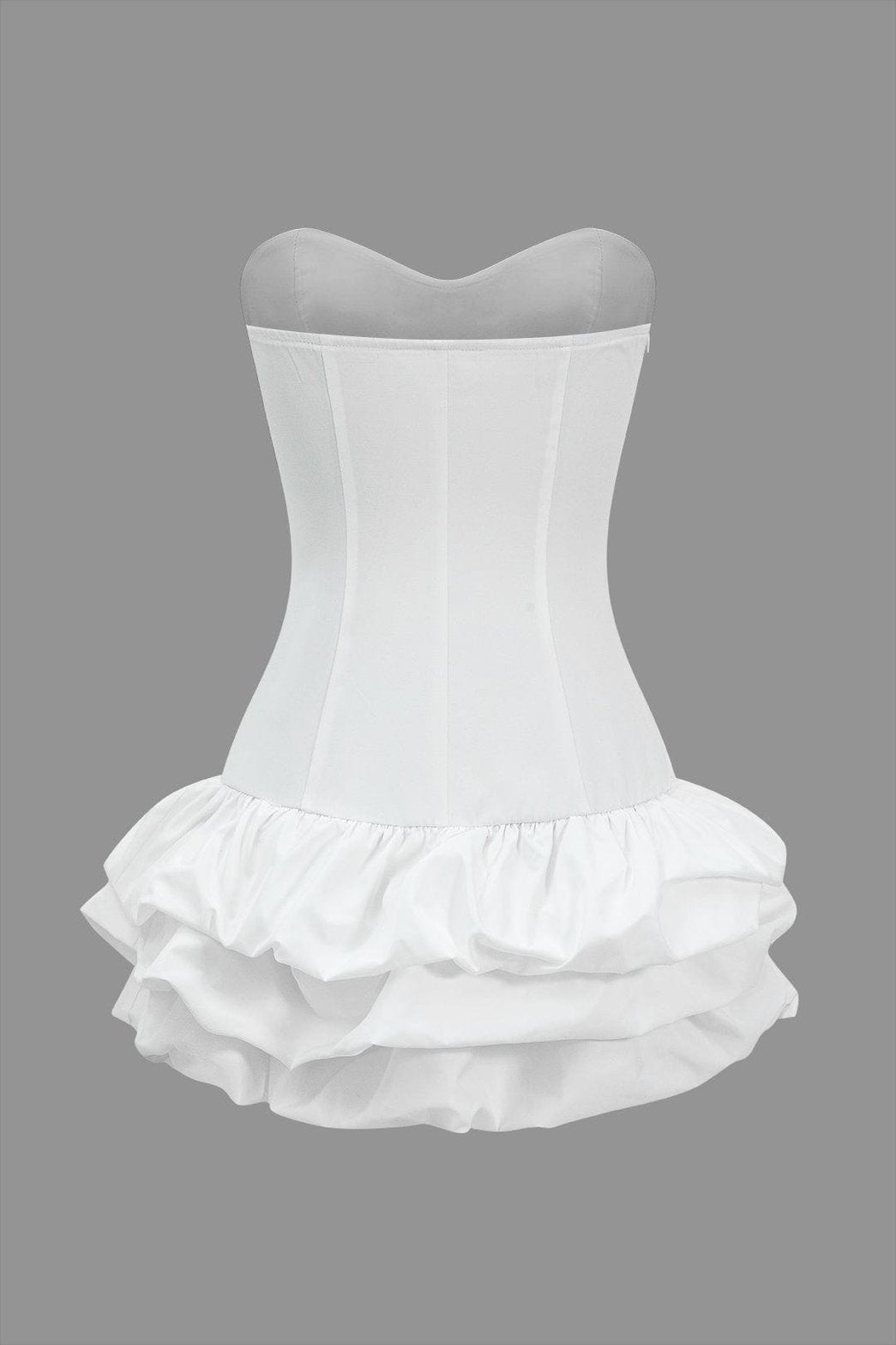 Robe bustier blanche vue de dos soleil