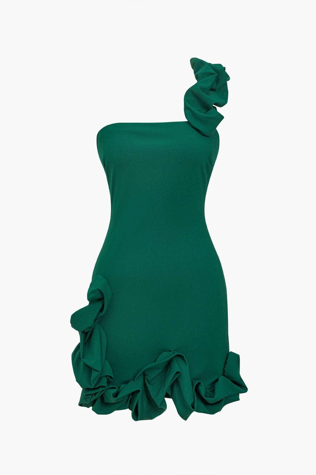 Mini robe de soirée verte cristal