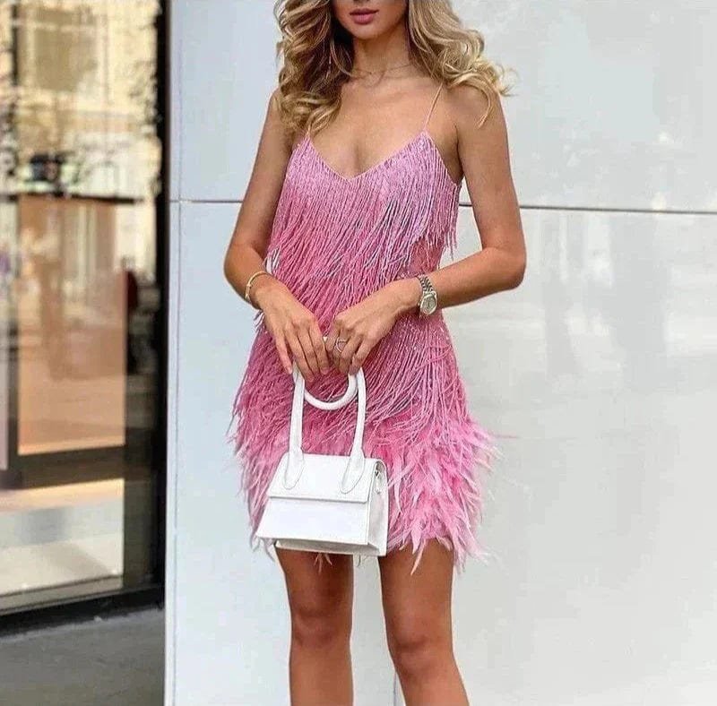 Mini robe de soirée nacre